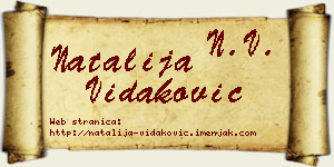 Natalija Vidaković vizit kartica